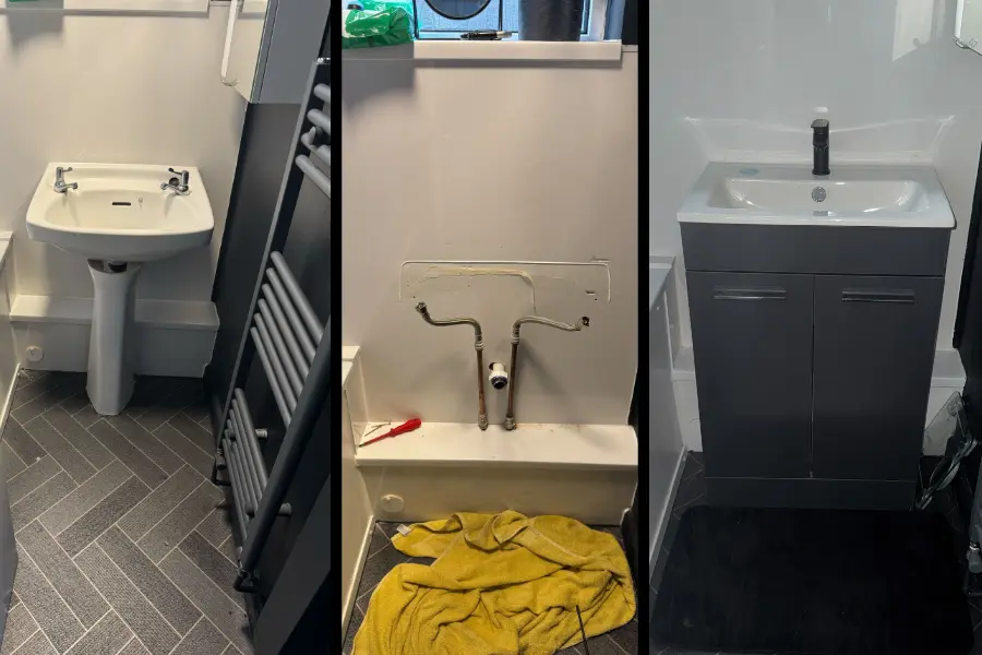 Pedestal and Sink Change Over to A Vanity Unit